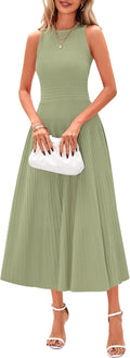PRETTYGARDEN Spring Casual Midi Dress - Flattering A Line Workwear any