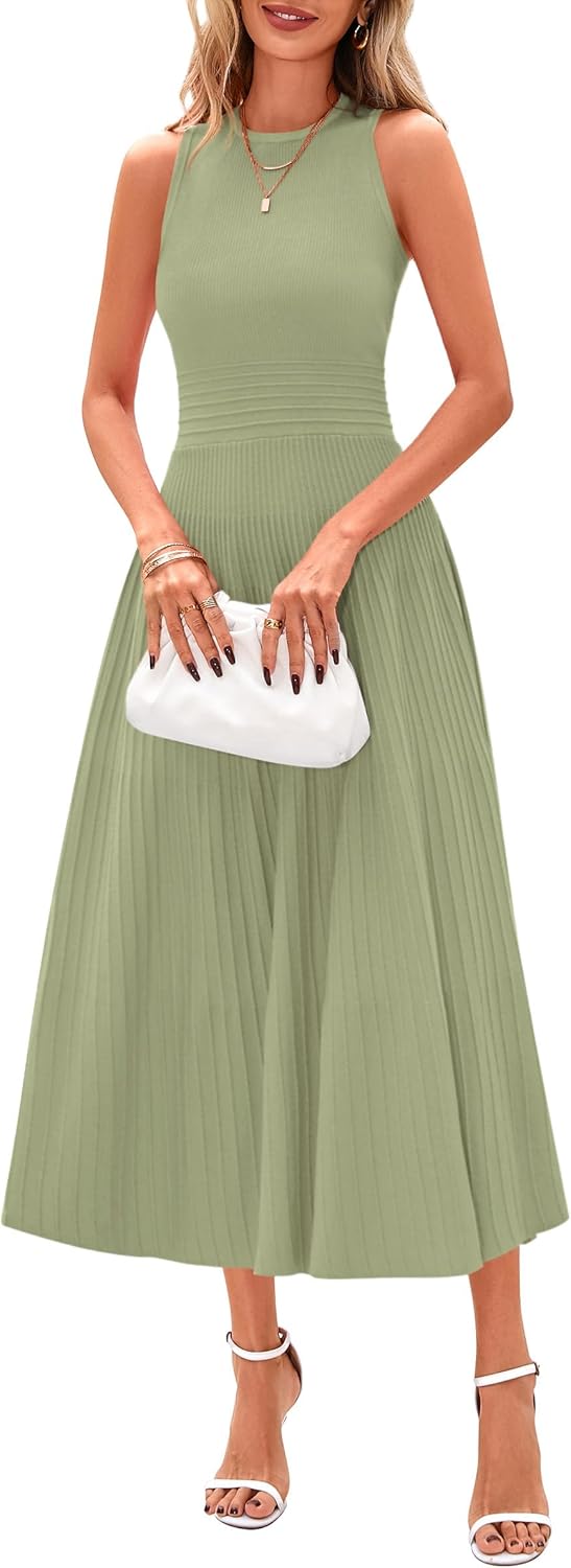 PRETTYGARDEN Spring Casual Dresses for Women - Midi A Line Style
