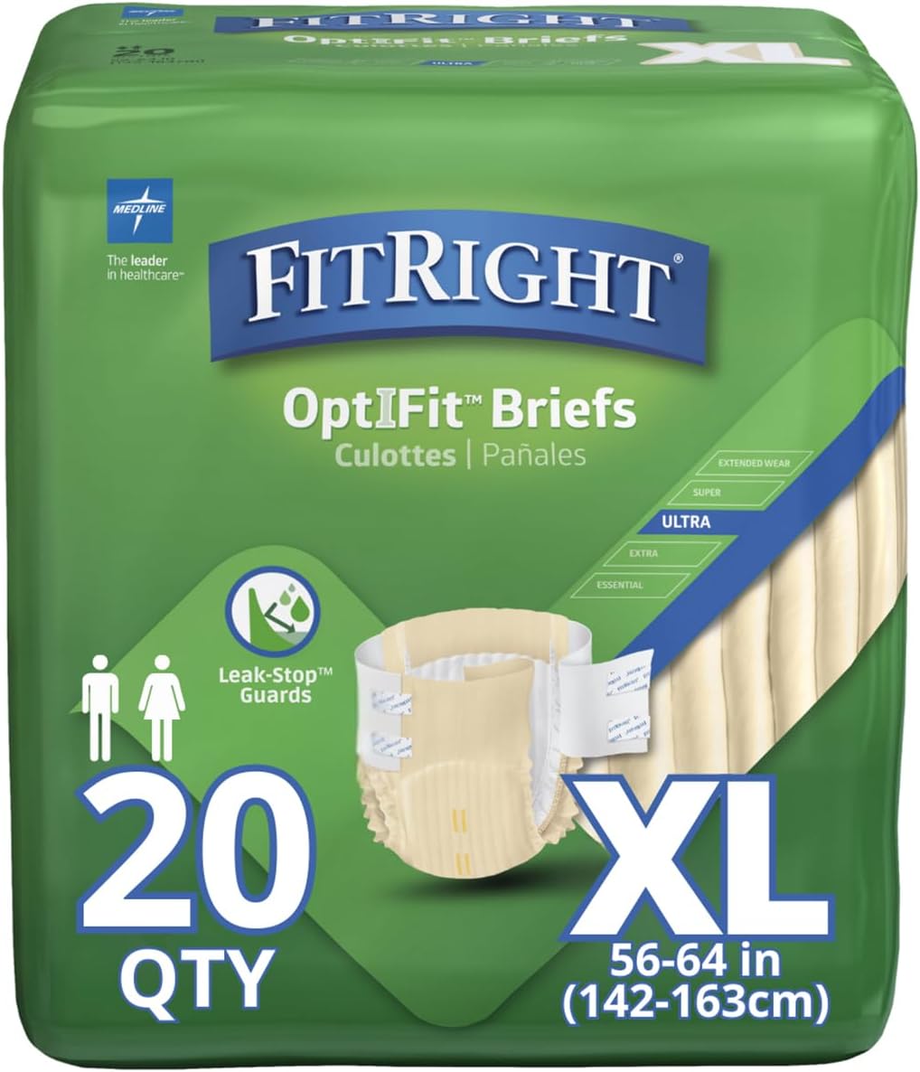 Medline FitRight Ultra X-Large Adult Diapers - Heavy Absorbency