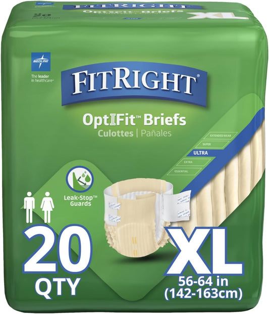 Medline FitRight Ultra X-Large Adult Diapers - Heavy Absorbency