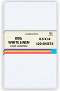 White Linen 8.5x14 80 lb Cardstock 100 Sheets - Elegant Linen Texture