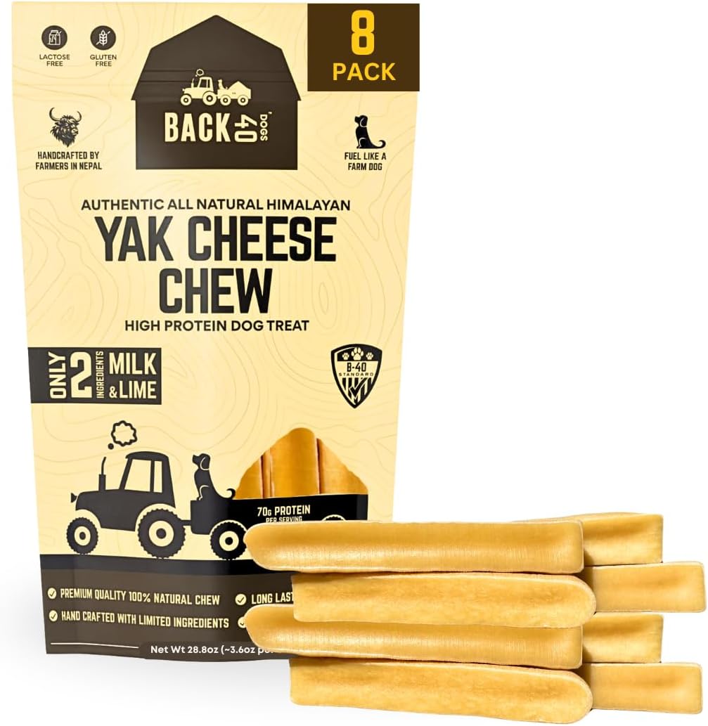 Yak Cheese Himalayan Dog Chews for Aggressive Chewers, 8 Pack