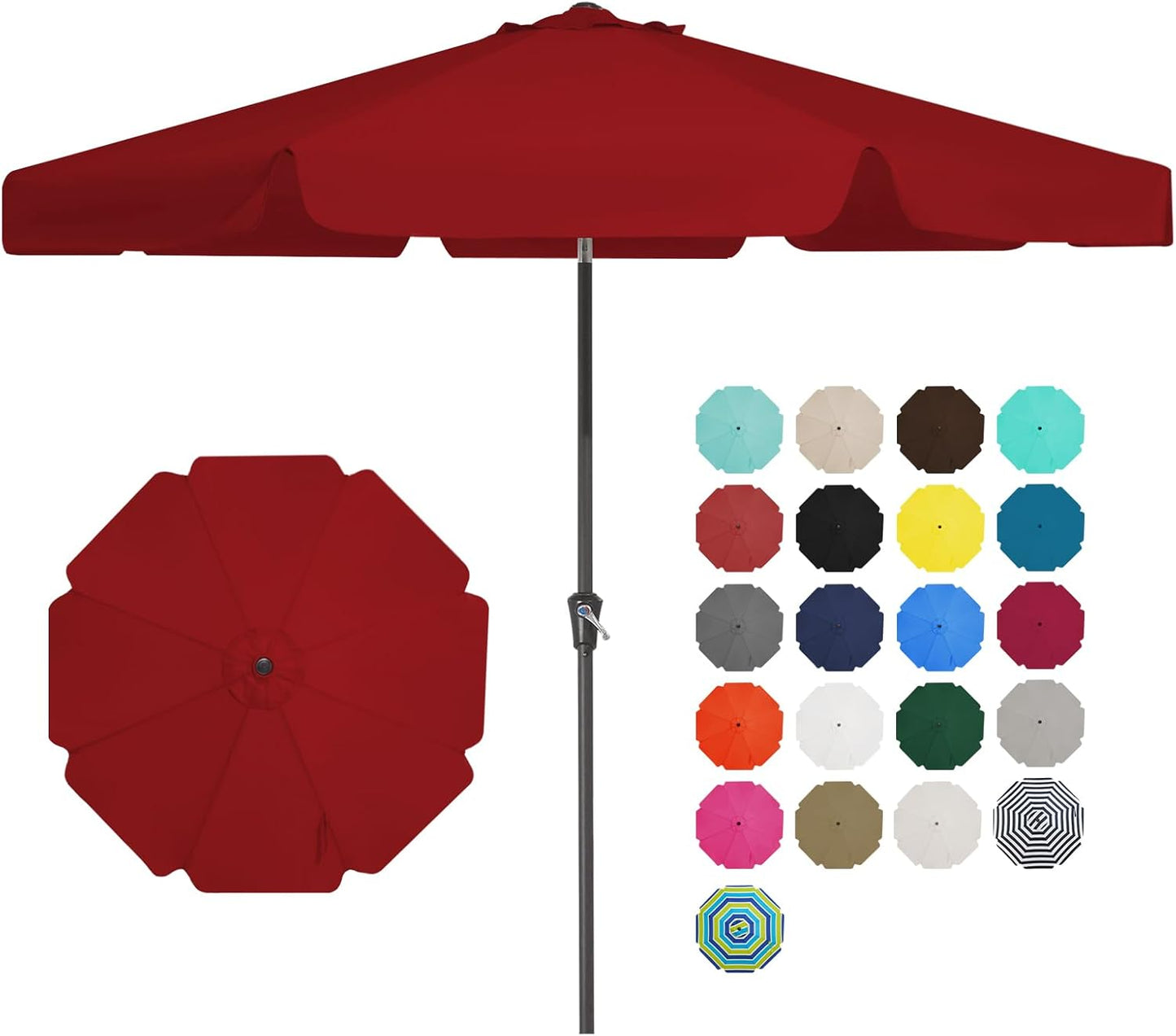 JEAREY 9ft Patio Umbrella with Push Button Tilt and Crank