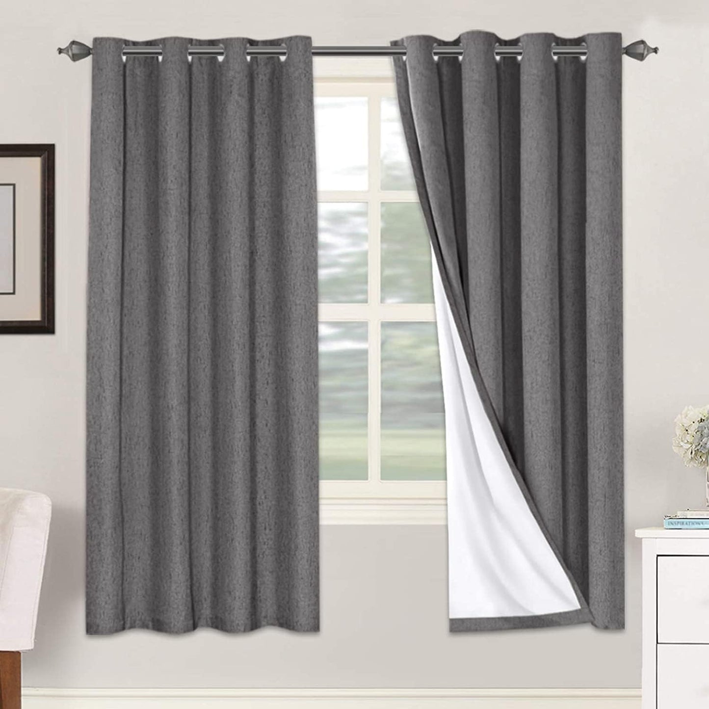 H.VERSAILTEX Linen Blackout Curtains for Total Privacy and Style