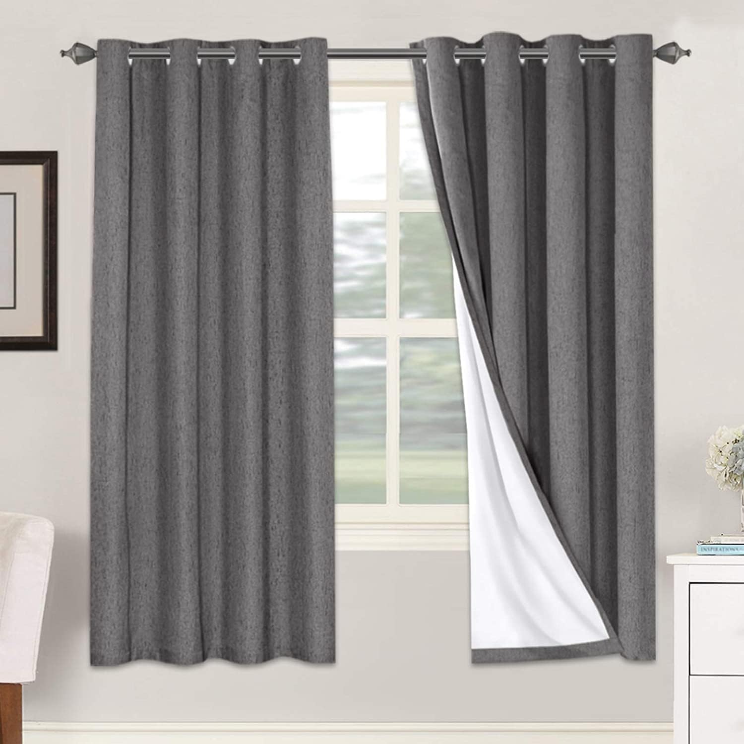 H.VERSAILTEX Linen Blackout Curtains for Total Privacy and Style
