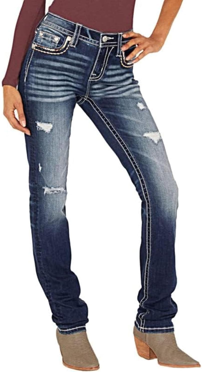 Women's 90s Mid Rise Bootcut High Stretch Denim Pants Review