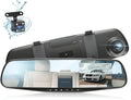 Car Dash Cam Backup Rearview Mirror Camera 4.3in Full HD 1080P - Dual