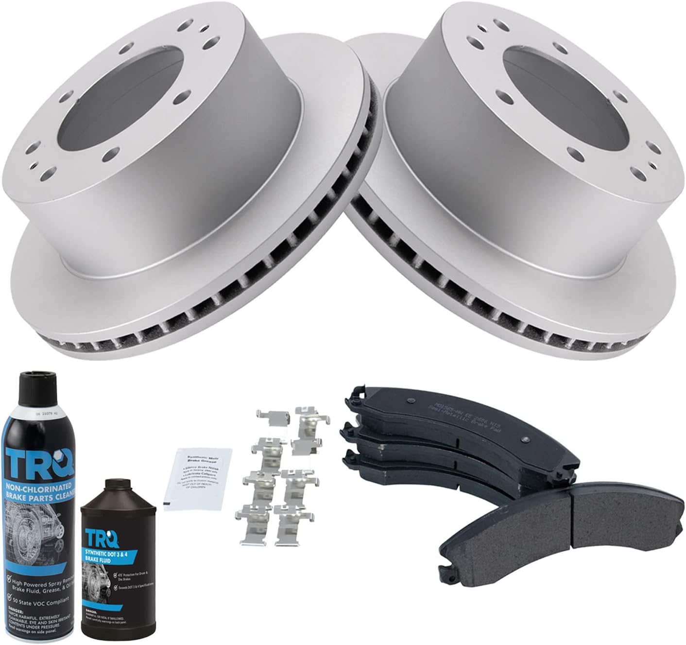 TRQ Rear Metallic Brake Pad & Rotor Kit for Chevy 2500 3500 HD
