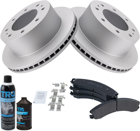 TRQ Rear Metallic Brake Pad & Rotor Kit for Chevy 2500 3500 HD