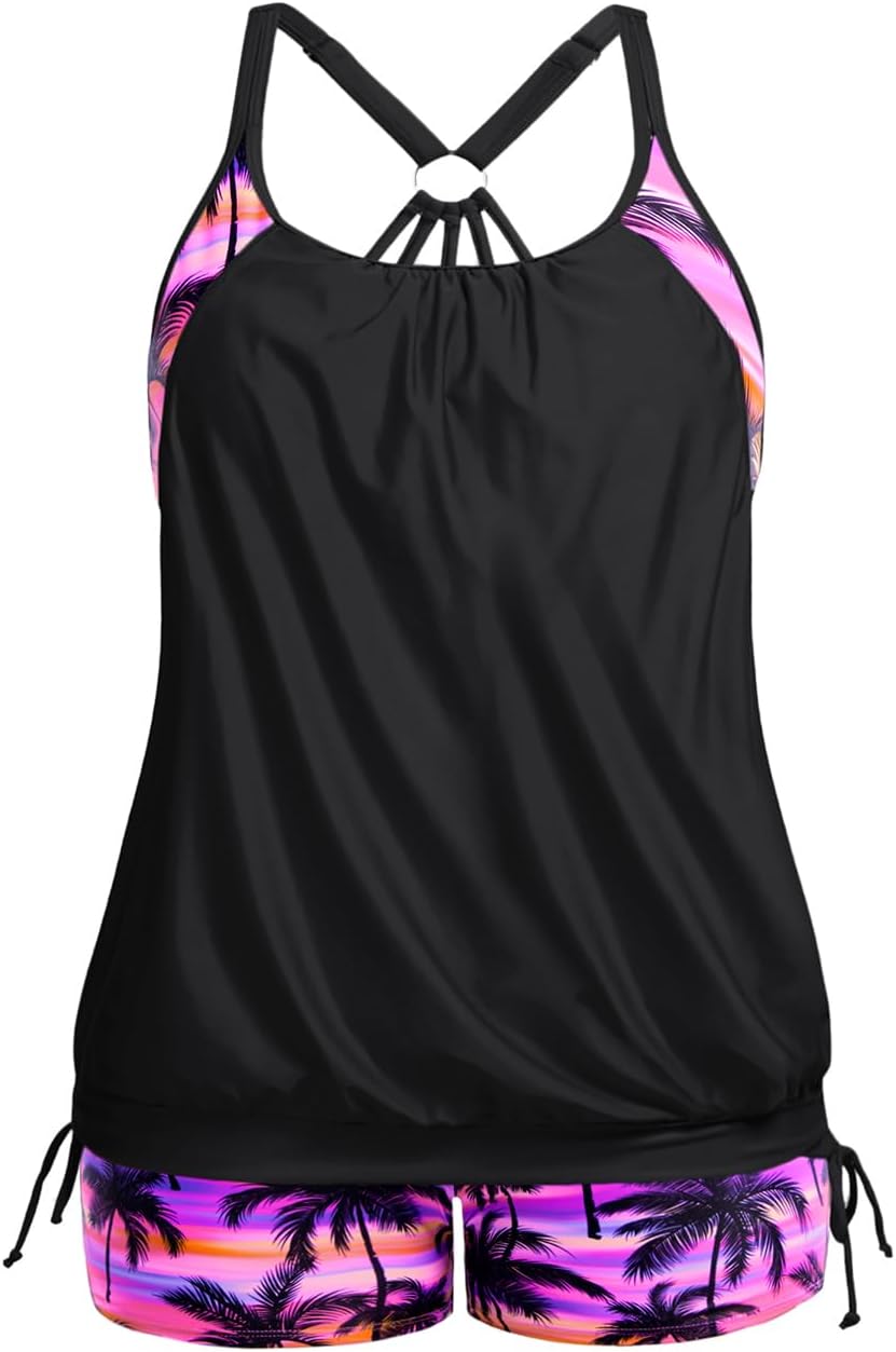 Plus Size Tankini Swimsuits for Women with Tummy Control