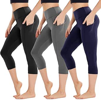 HIGHDAYS 3 Pack Leggings for Women with Pockets - Stylish & Functional
