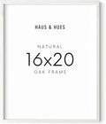 16x20 White Oak Picture Frame - Slim Wood Frame for Wall Art