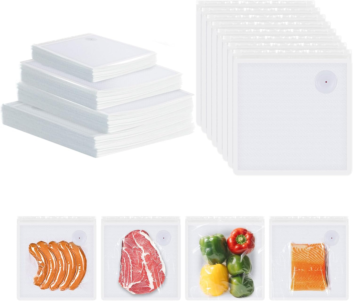 Reusable Vacuum Seal Bags for Food Storage - 30 Large Packs