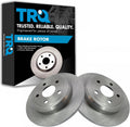 TRQ Rear Brake Rotors Set Solid Compatible with 2011-2020 Dodge