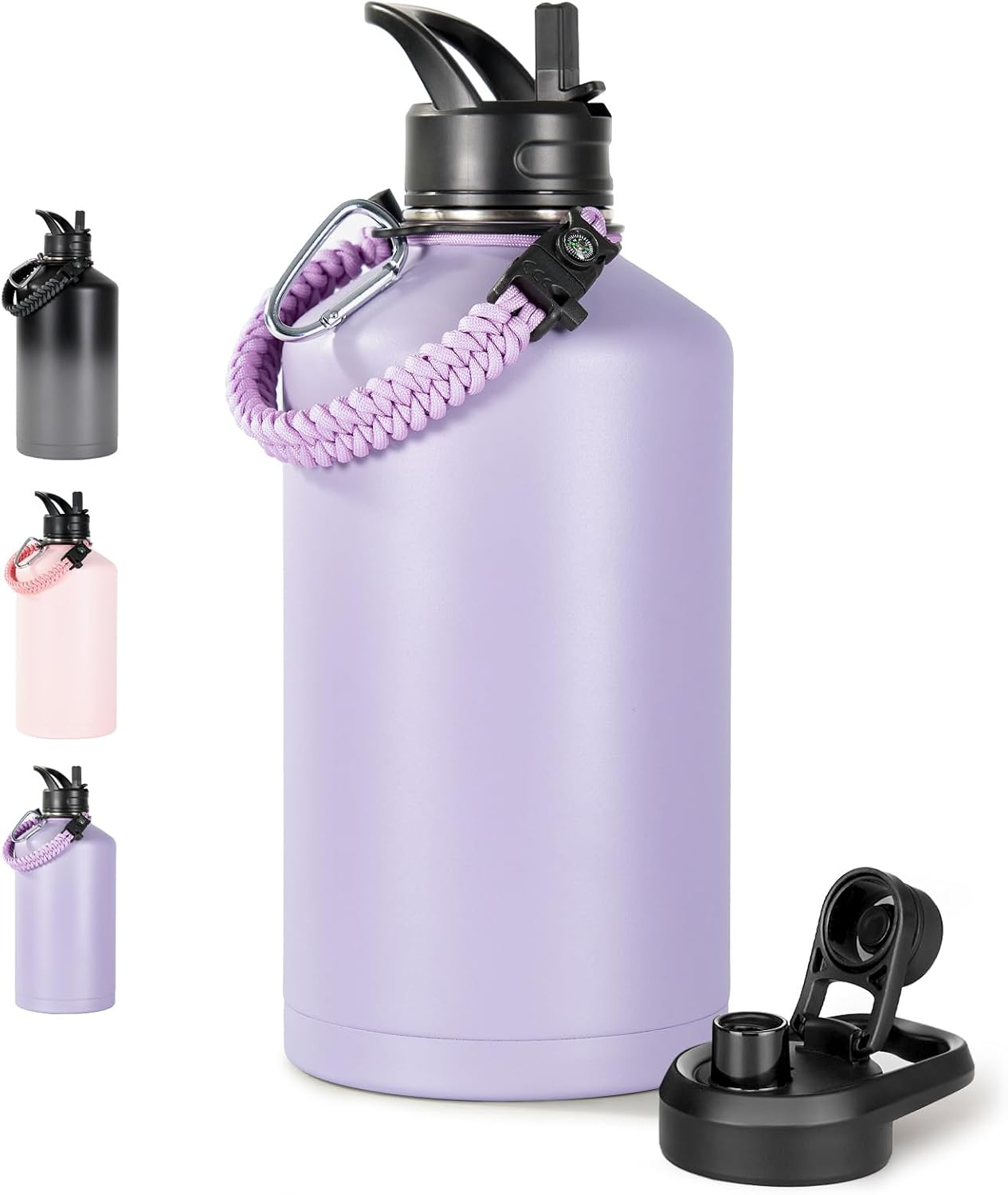 Gallon Water Bottle with 2 Lids for Sports and Outdoors