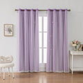 Ombre Rainbow Blackout Curtains Purple 52in x 84in - Double Layer Star