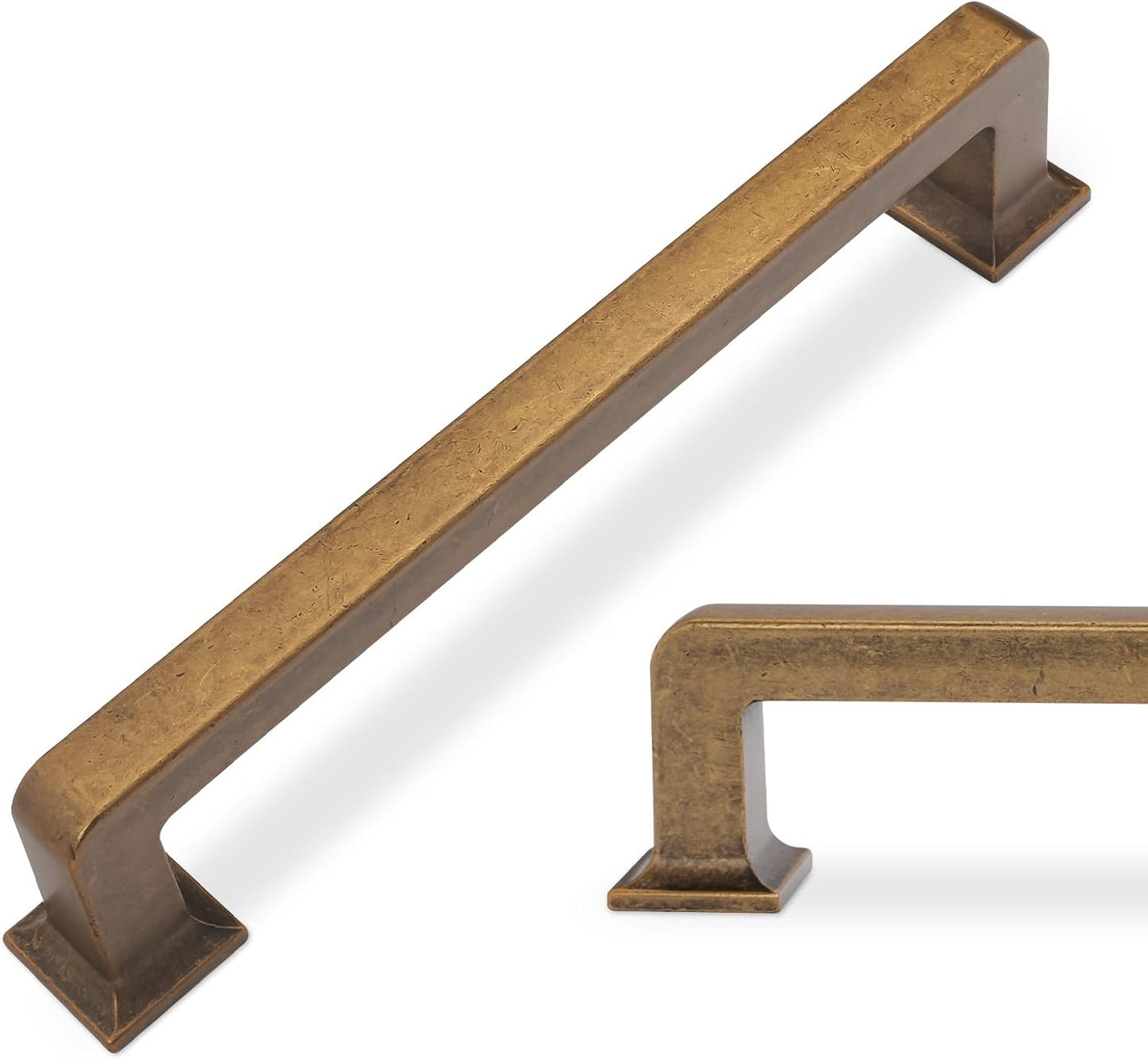 6 Pack Antique Brass Kitchen Cabinet Handles for Vintage Style