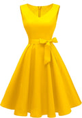 Vintage Sleeveless 50s 60s Cocktail Dress with Pockets - Knee Length