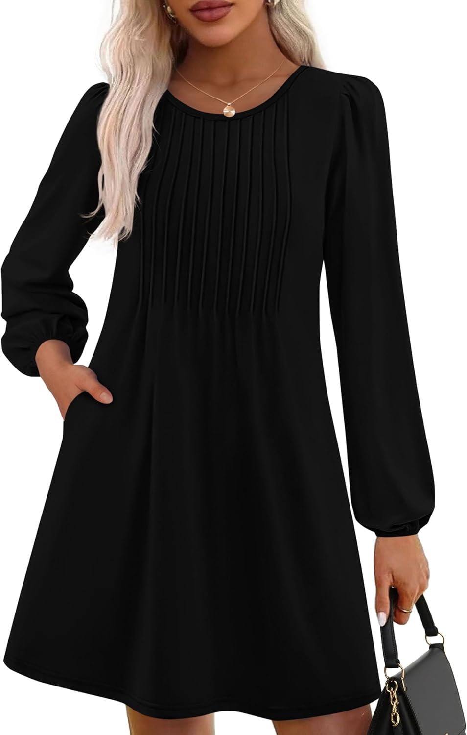 PRETTYGARDEN Fall Dresses for Women Long Sleeve Mini Dress