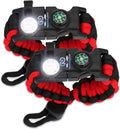 Survival Paracord Bracelet - Tactical Emergency Kit with SOS Light