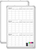 Magnetic 3 Month Dry Erase Wall Calendar 36in x 24in - Clear Monthly