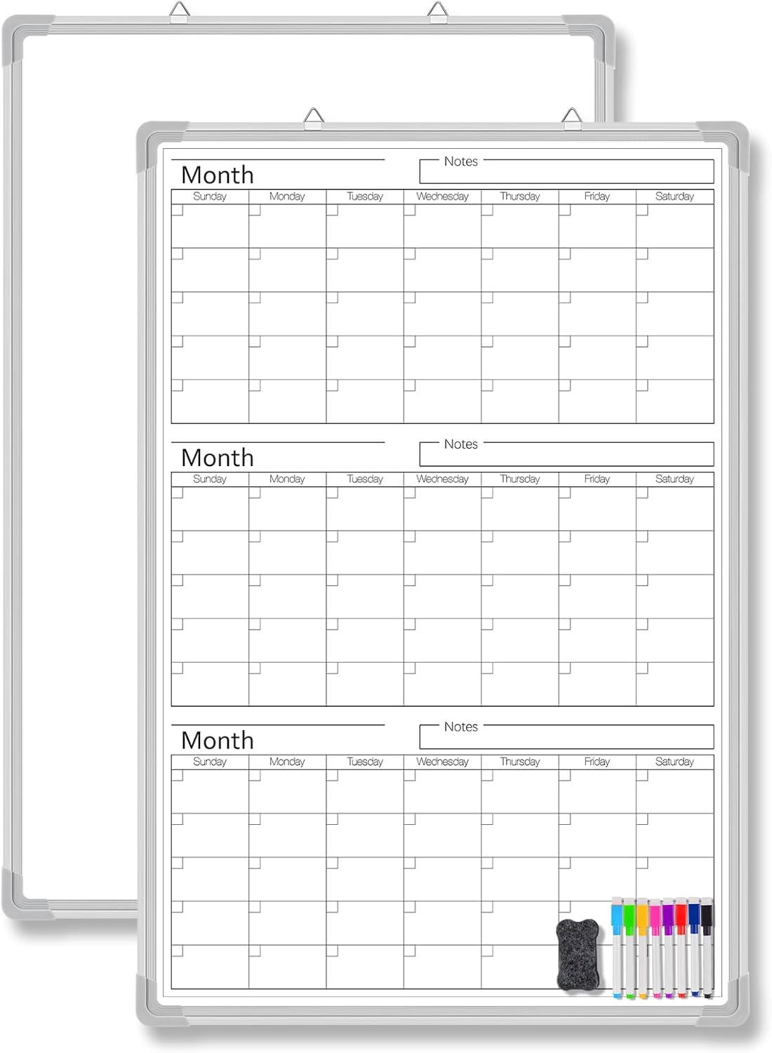 Magnetic Dry Erase Calendar 36in x 24in for Home Office Planning