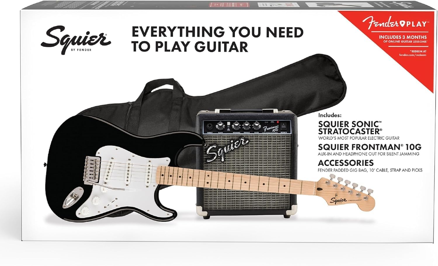 Squier Sonic Stratocaster Electric Guitar Pack with Accessories