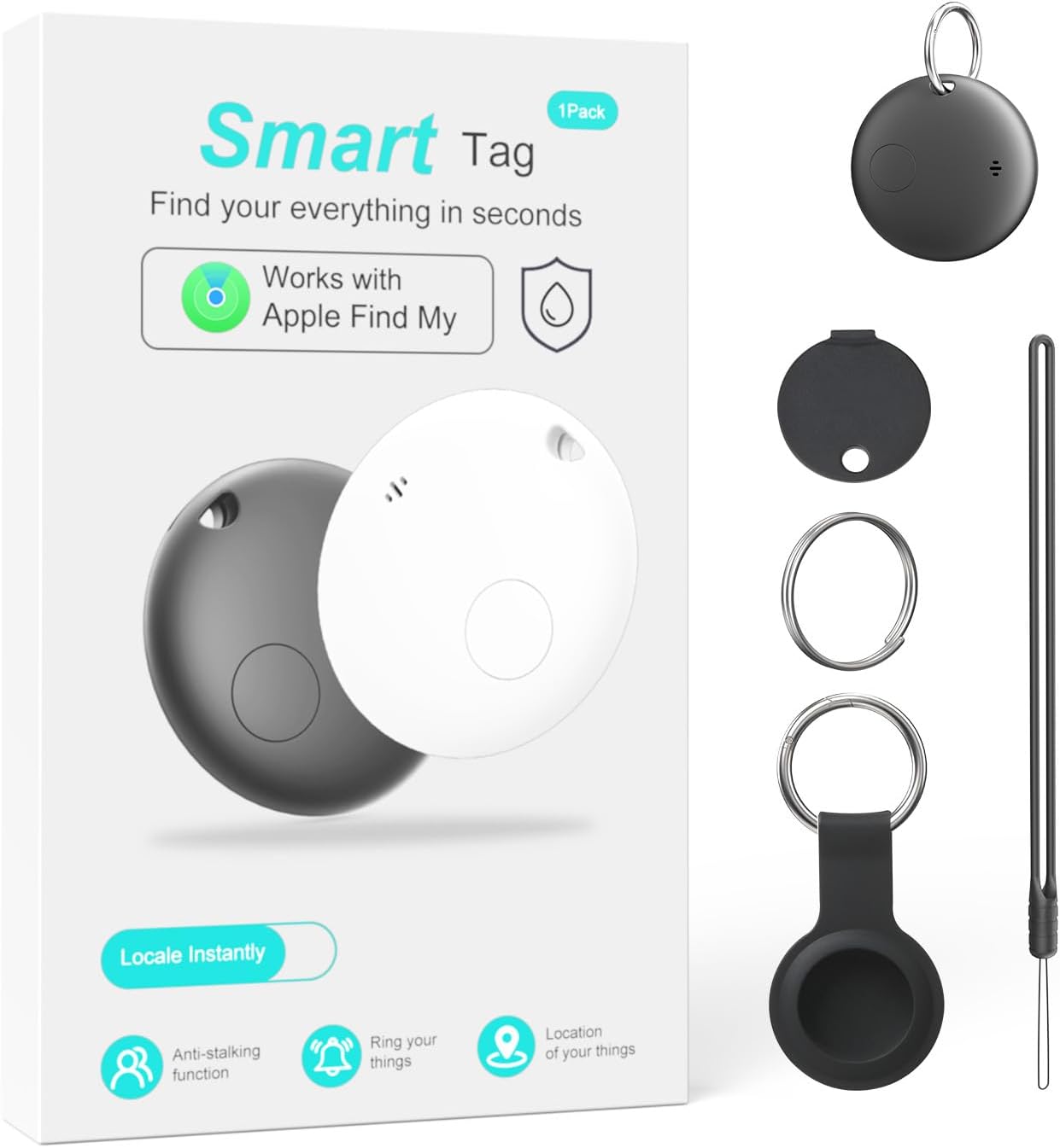 Vebiso: Precision Bluetooth Tracker for Apple Find My, IP68 Waterproof