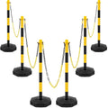 34 in Parking Cone Delineators Set - Adjustable Chain Barrier