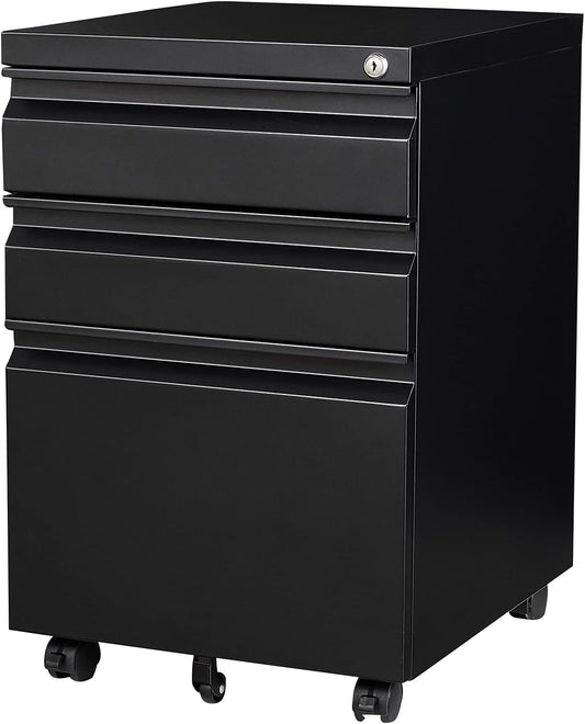 3 Drawer File Cabinet with Wheels for Office and Home Use