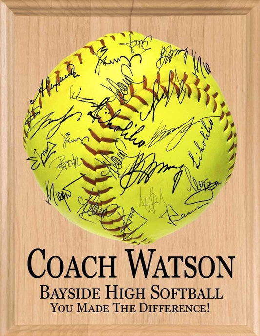 Personalized Softball Coach Gift Plaque Award for Coaches