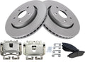 Front Ceramic Brake Pad & Rotor Kit with Calipers for Jeep 2005-10