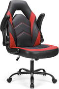 Black Red Gaming Chair with Flip-up Armrest - Ergonomic Support