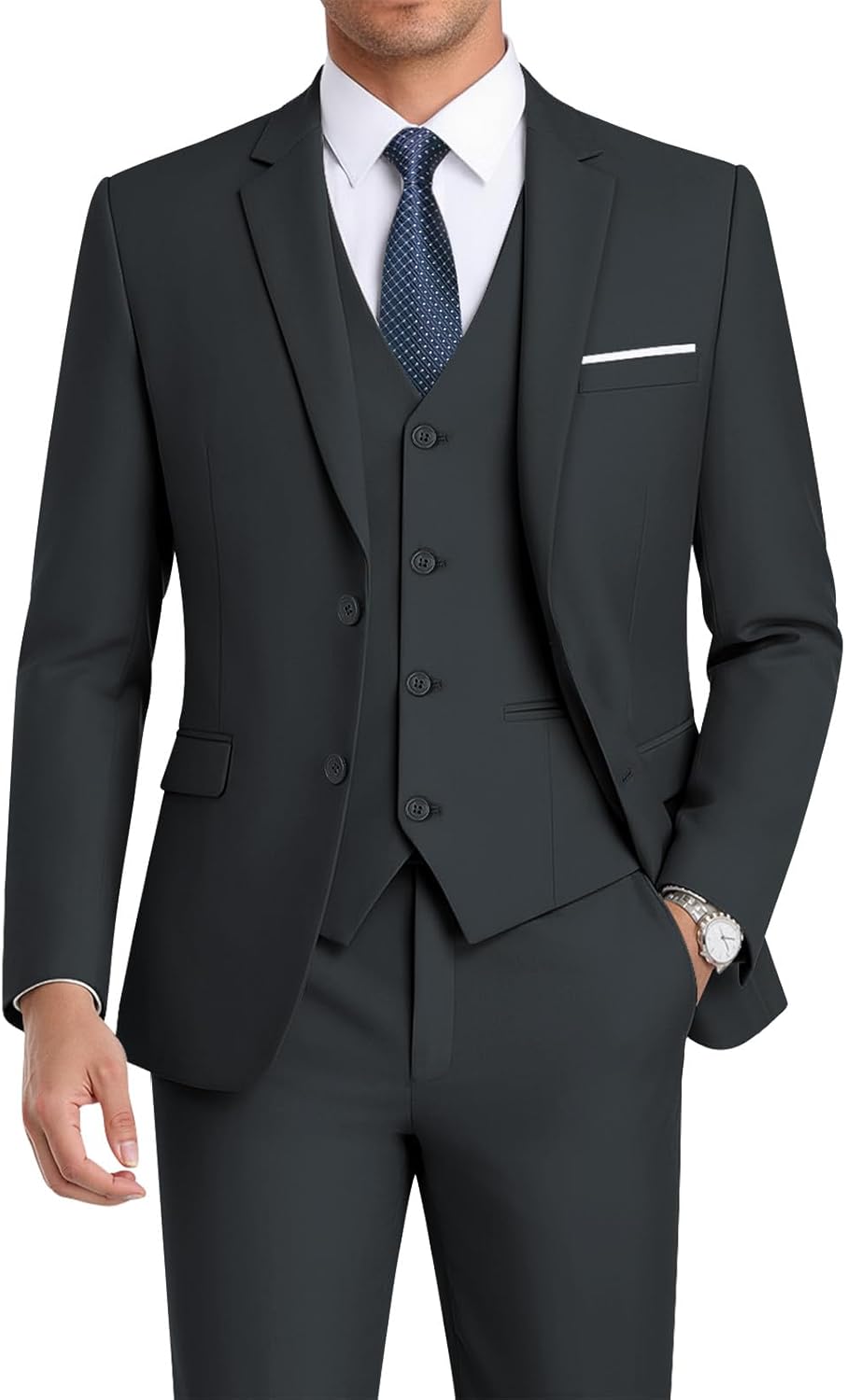 WEEN CHARM Men's Slim Fit 3-Piece Suit Set for Any Occasion
