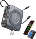 Magsafe Portable Charger with AC Wall Plug - 6-in-1 Magnetic 10000mAh