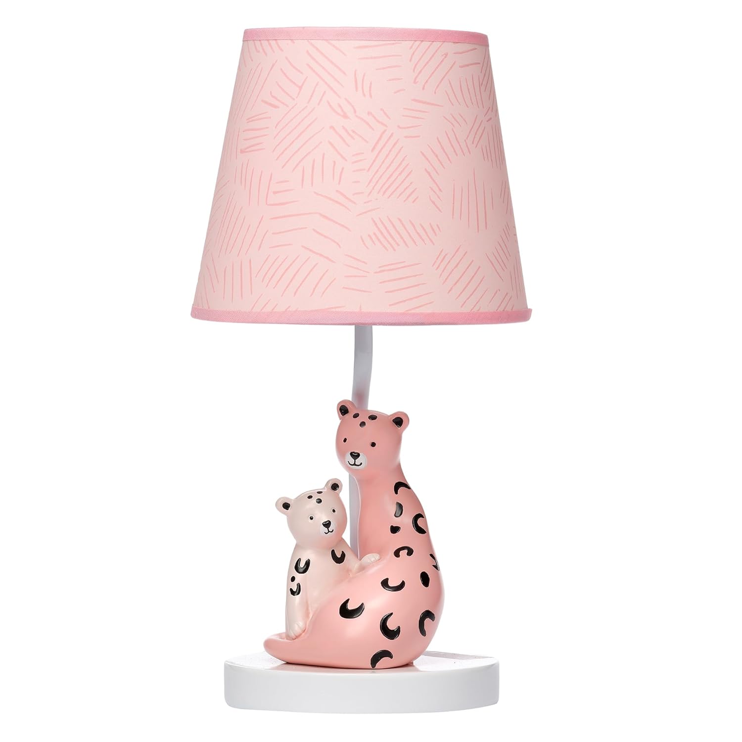 Lambs & Ivy Enchanted Safari Pink Leopard Lamp for Kids Rooms