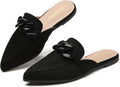 Metal Chain Decor Flat Mules for Women - Pointed Slip-On Loafers