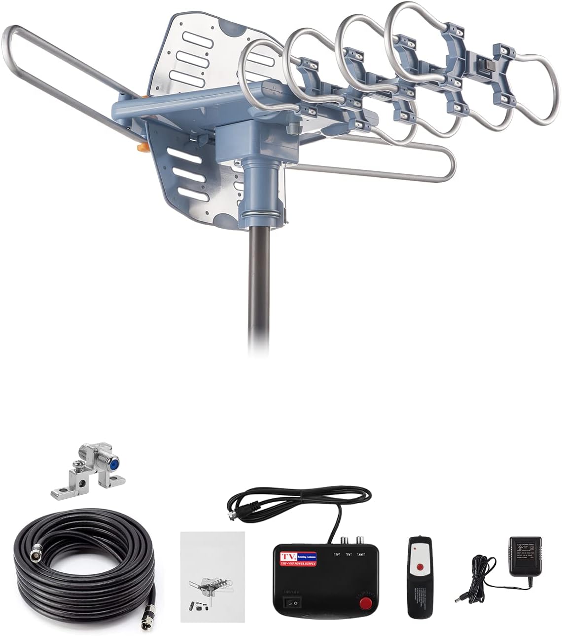 Outdoor TV Antenna with 200 Miles Range and Dual TV Support