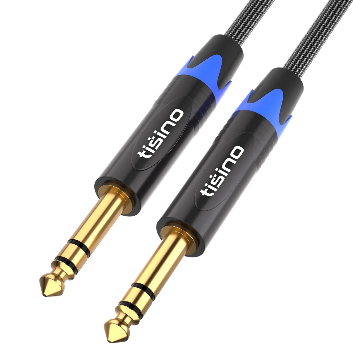 Tisino 1/4 Inch TRS Cable - Pro-Quality Stereo Audio - 3 FT