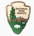 Wooden National Park Service Badge Sign - Personalized Nature Decor