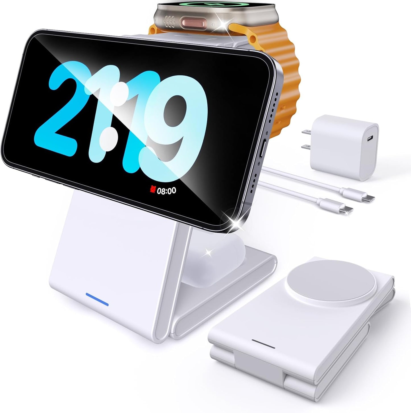 Kysson Foldable 3-in-1 Travel Charger - MagSafe Compatible