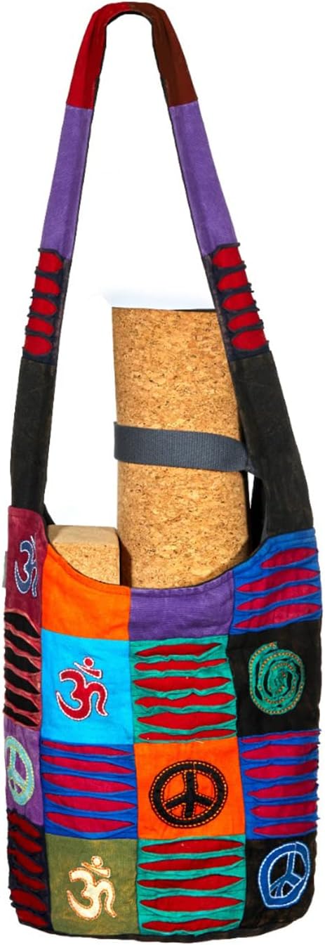 Stylish 100% Cotton Yoga Mat Bag with Zip Pocket - Yogalatest