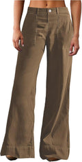 Flamingals Wide Straight Leg Mid Rise Baggy Pocket Denim Jeans Women's
