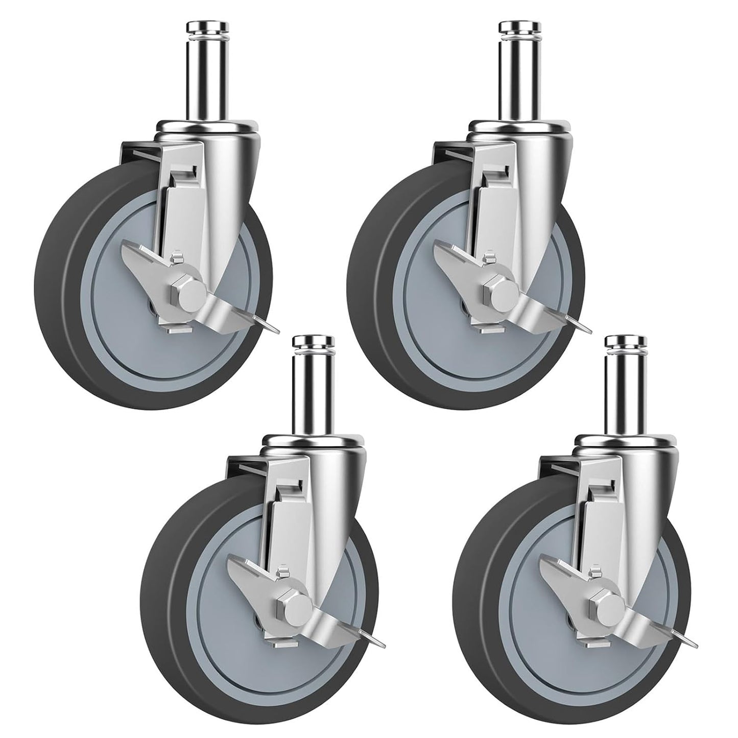 4-Inch Caster for Wire Shelving Racks, Heavy Duty Wheels