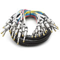 12 Channel 1/4ft TRS Snake Cable 15 ft - Serviceable Ends for Live Use