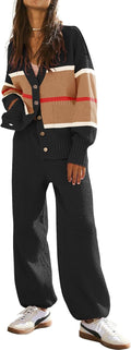 Women's 2 Piece Cardigan Sweater Pants Lounge Set - Cozy Knit
