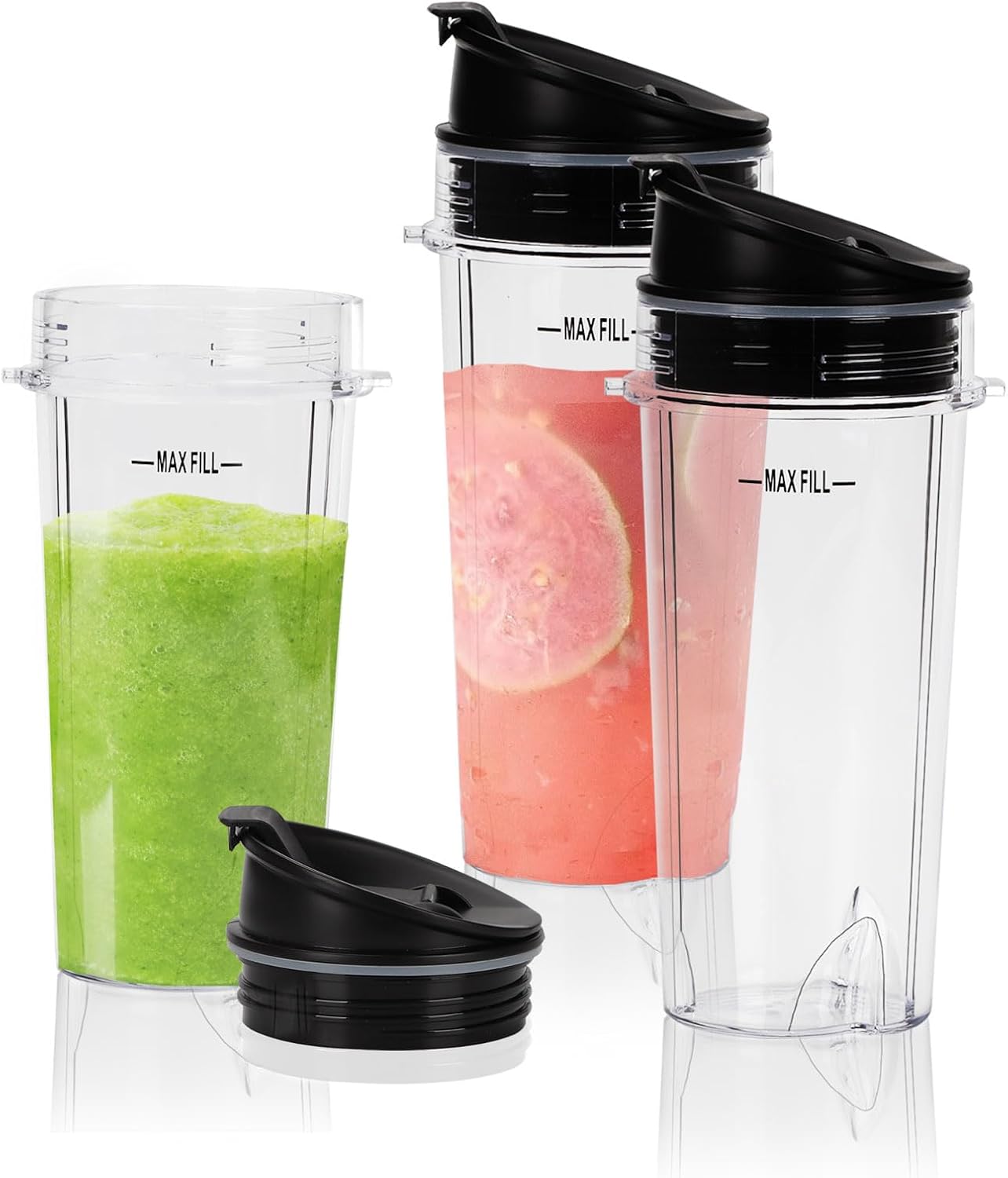 3 Pack Ninja Blender Cups - Seal Lids Included!