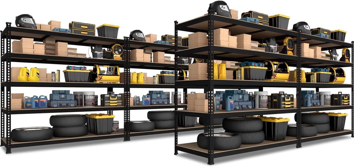 Heavy Duty Storage Shelves - 5 Tier Adjustable Utility Rack