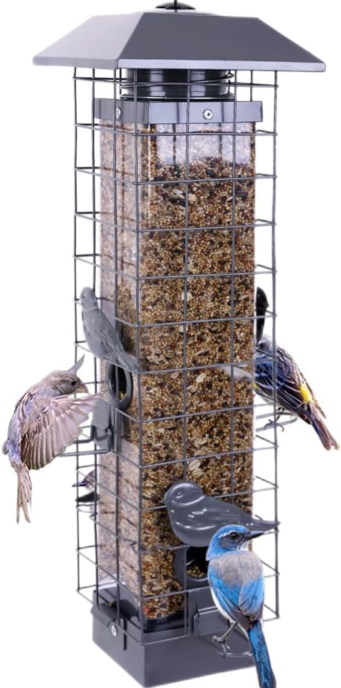 Squirrel Proof Bird Feeders for Outdoors with Large Capacity