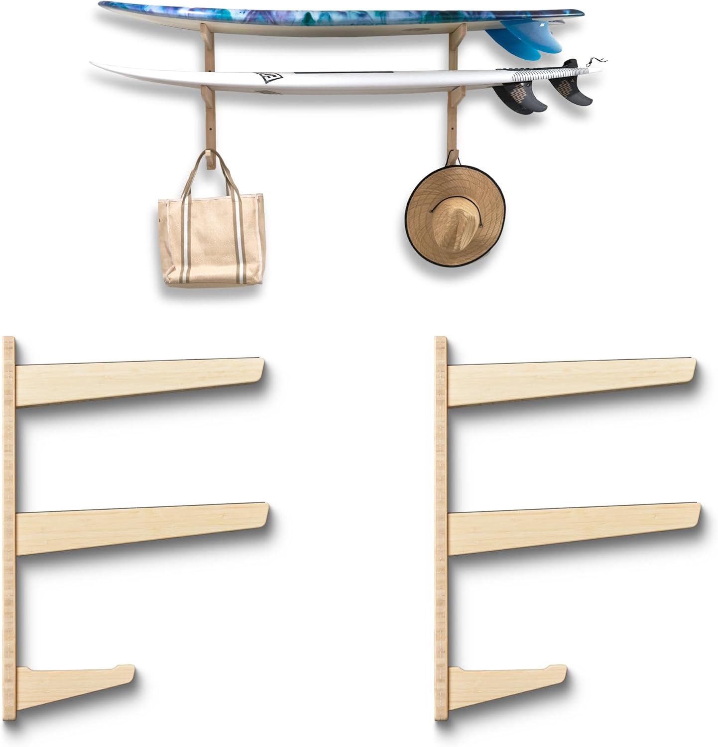 Bamboo Surfboard Wall Rack - Vagabond Racks